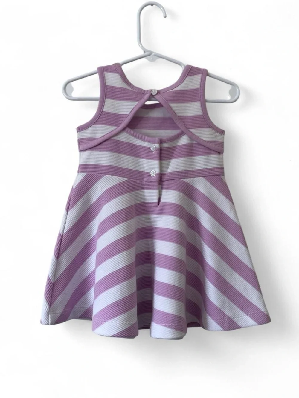12-18M Girl Janie and Jack Sleeveless Ribbed Textured Fit & Flare Striped Dress